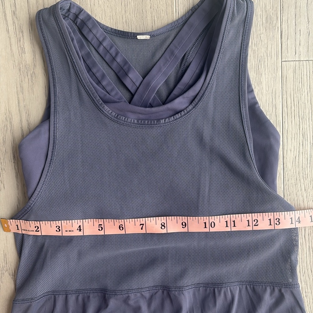 Lululemon Fast As Light 2-In-1 Tank Grey Purple Size 4 Luxtreme Light - Picture 7 of 14
